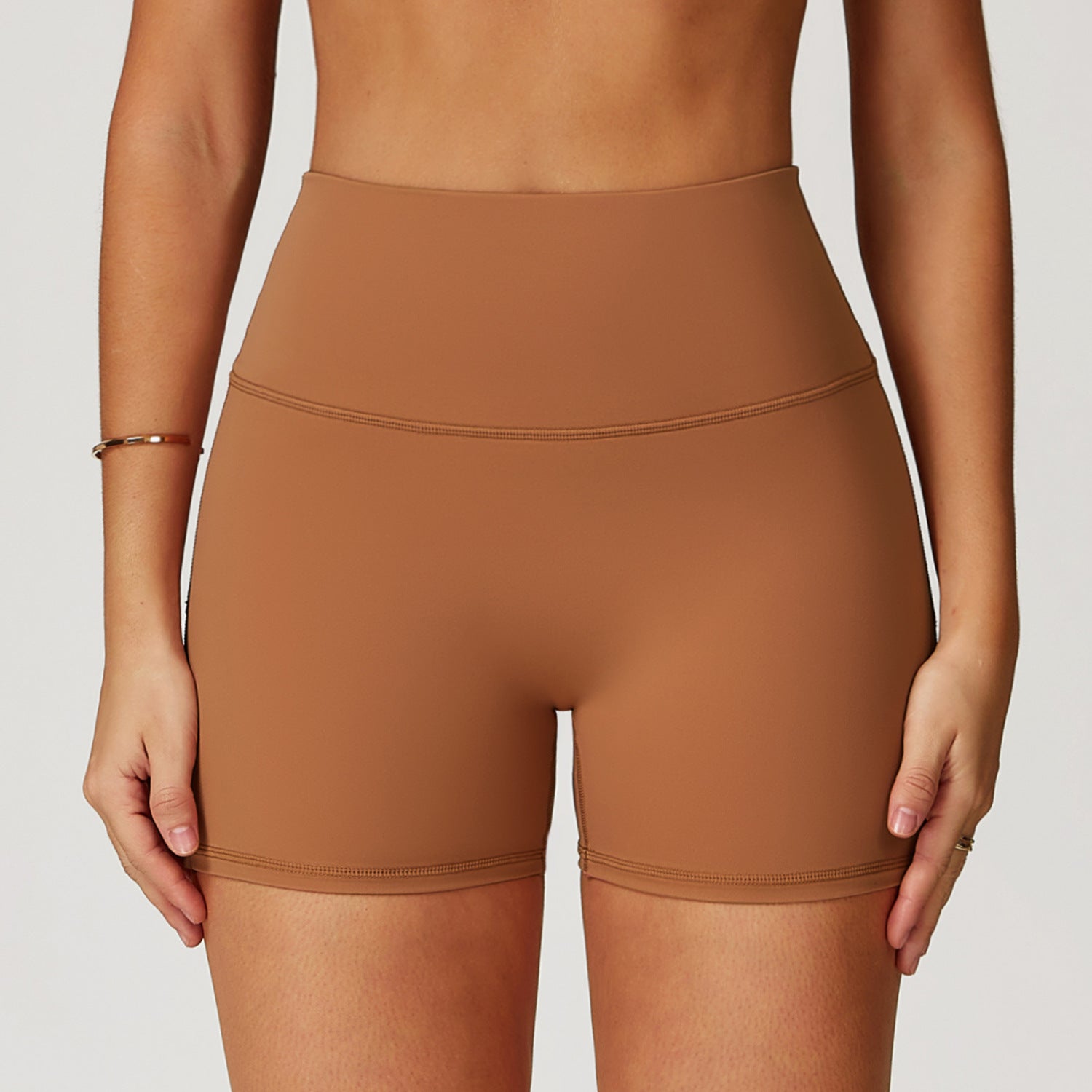 Nude Feel Yoga Shorts For Women High-waist Quick-drying Tight - Orange / L - Other