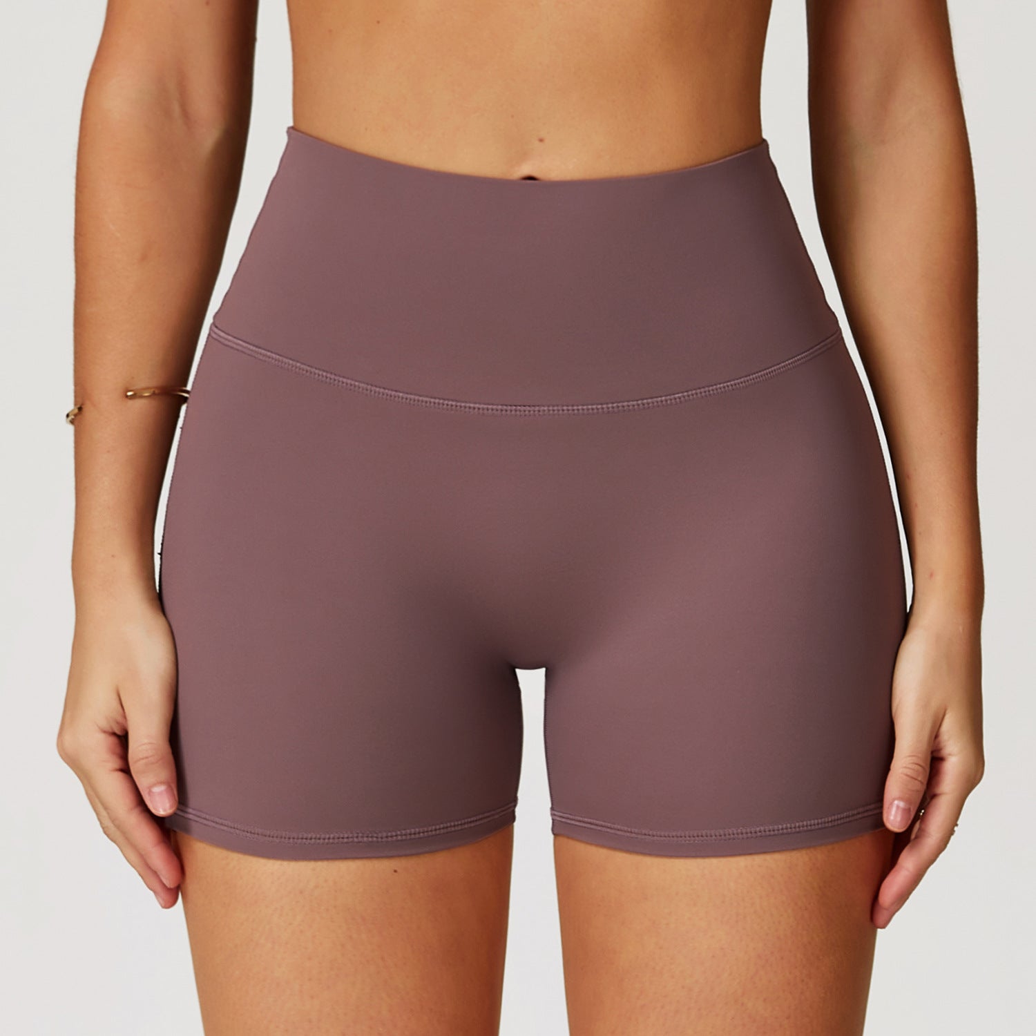 Nude Feel Yoga Shorts For Women High-waist Quick-drying Tight - Yunhui Purple / L - Other