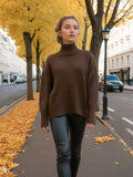 O-neck Knit Sweater Autumn and Winter Women’s - Coffee / S