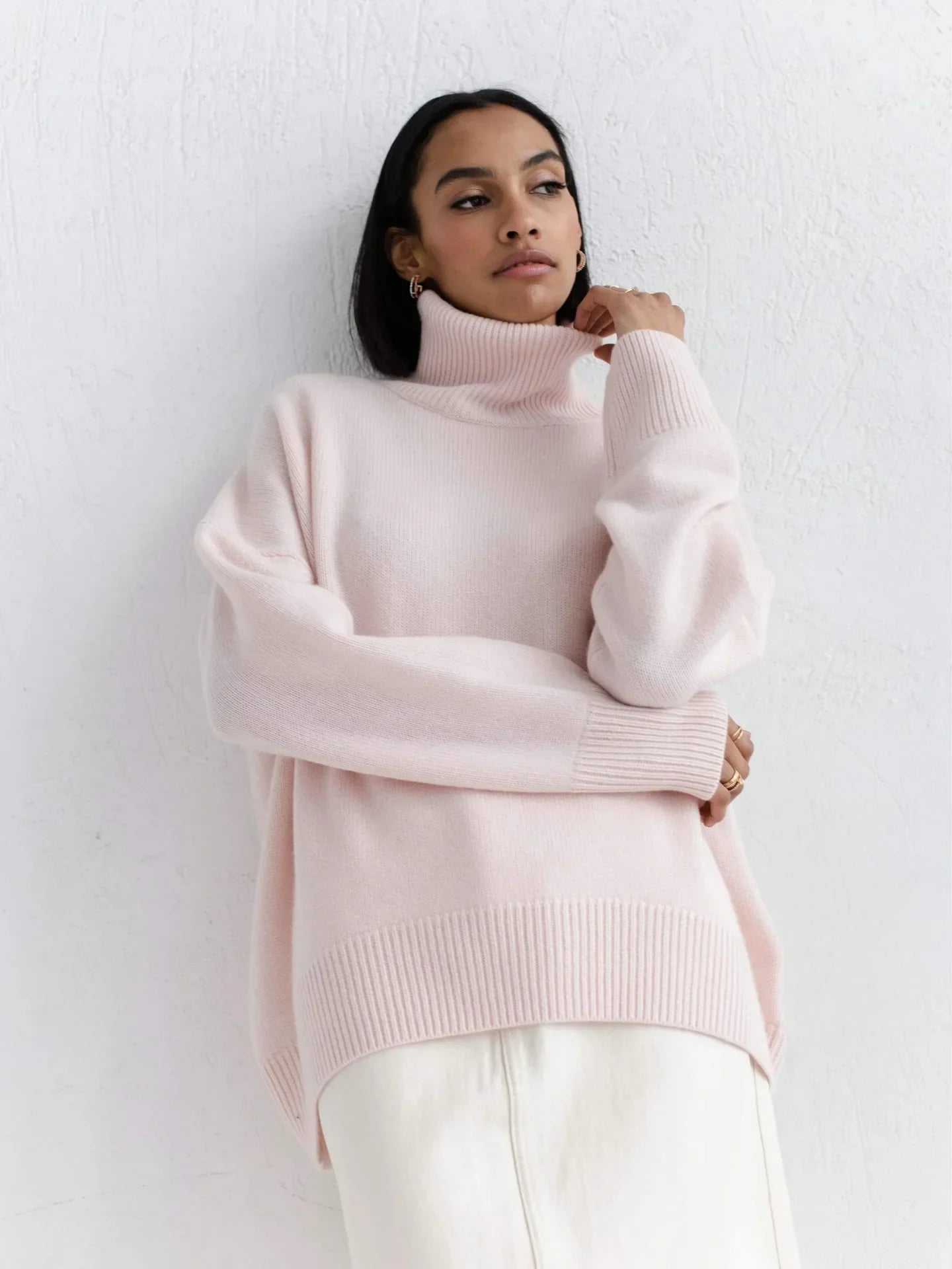 O-neck Knit Sweater Autumn and Winter Women’s - Pink / L