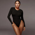 O Neck Long Sleeve Bodysuit Women - M / black - Other