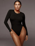 O Neck Long Sleeve Bodysuit Women - Other