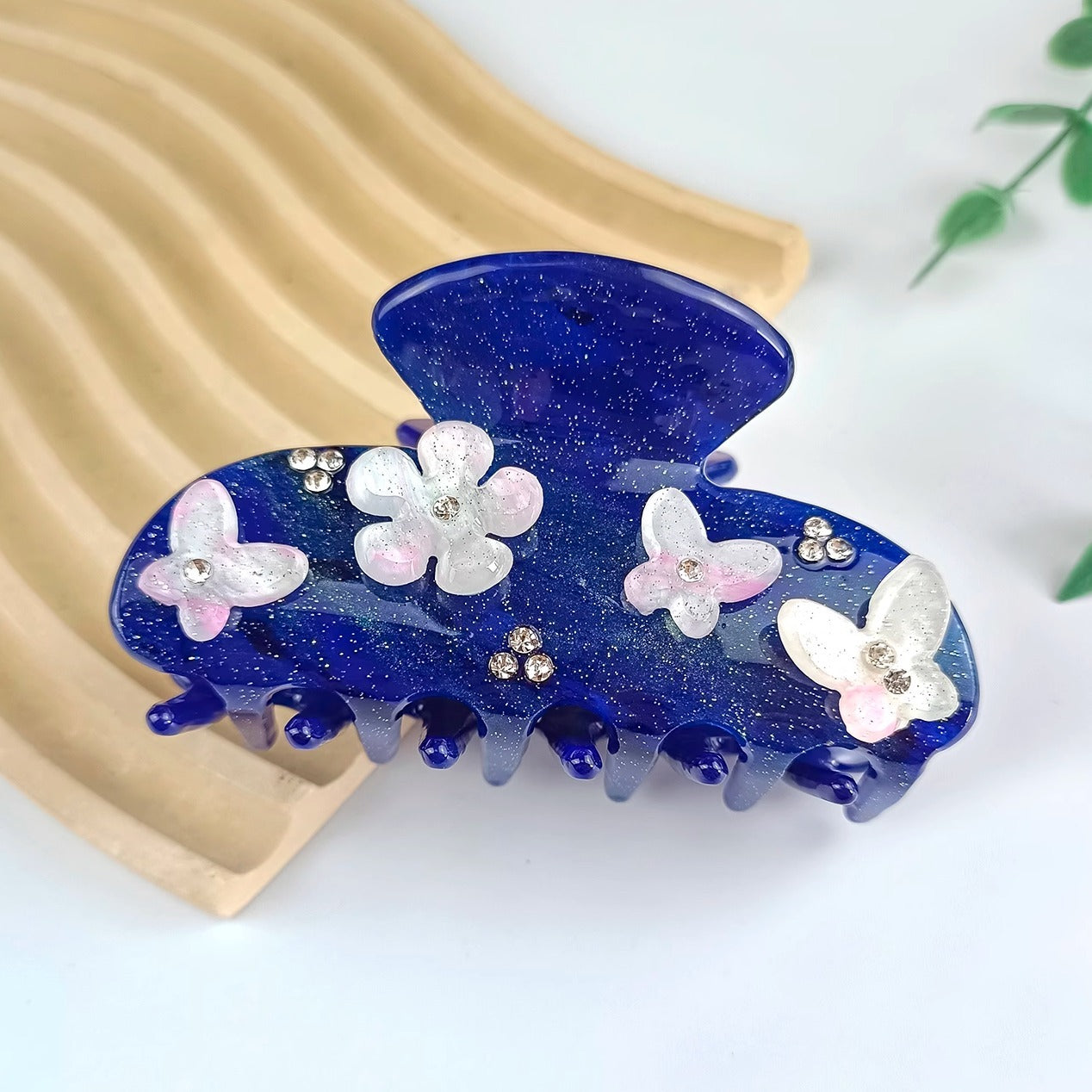 Ocean Series Large Grip Clip Blue Diamond Studded Decal - Small Applique - electronic accessories