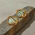 Ocean Shell Colored Abalone Shell Earrings Stainless Steel