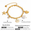 Ocean Style Shell Pendant 18K Gold Titanium Steel Bracelets - SL41351 - electronic accessories