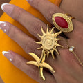 Oceanic Gold Starfish Ring - JDRW2411007 - electronic accessories