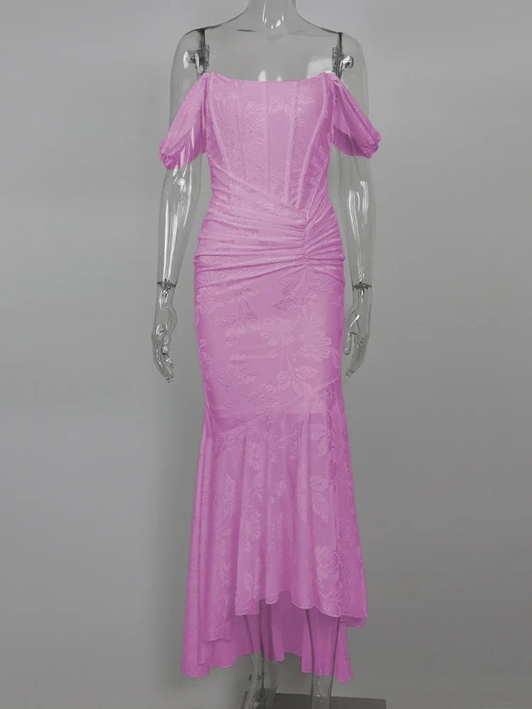 Off-shoulder Backless Evening Dress For Women