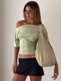 Off Shoulder Ruched Crop Top Women