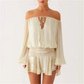 Off Shoulder Ruffle Mini Dress Women