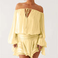 Off Shoulder Ruffle Mini Dress Women - E / L