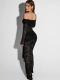 Off Shoulder See Through Lace Women Jumpsuit