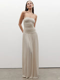 Off-shoulder Strapless Maxi Dress