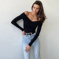 Off Shoulder Women’s Bodysuits Fashion Crossed Folds Skinny - Other