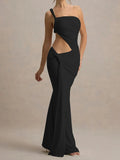One Shoulder Hollow Out Women Maxi Dress