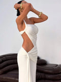 One Shoulder Hollow Out Women Maxi Dress