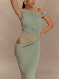 One Shoulder Slinky Maxi Dress Women