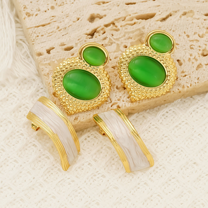 Opal Stainless Steel Studs Women’s - electronic accessories