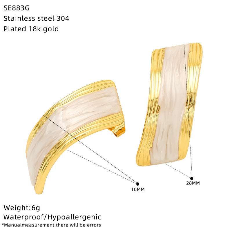 Opal Stainless Steel Studs Women’s - SE883G - electronic accessories