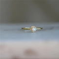 Opal Vintage Court Style Sterling Silver Ring - White Gold Color / No 5 - electronic accessories