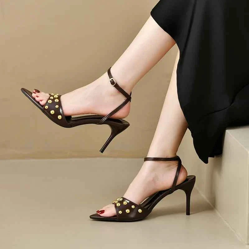 Open Toe Stiletto Slippers