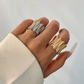 Ornament Hip Hop Style Irregular Glossy Twisted Ring - electronic accessories