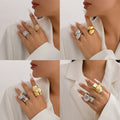 Ornament Hip Hop Style Irregular Glossy Twisted Ring - electronic accessories
