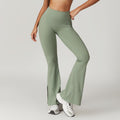 Outer Wear High Waist Wide Leg Hip Raise Yoga Pants - Basil Green / L - Other
