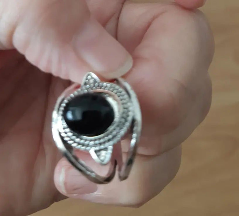 Oval Fashion Simple Personalized Stone Ring - Black / No 10 - electronic accessories