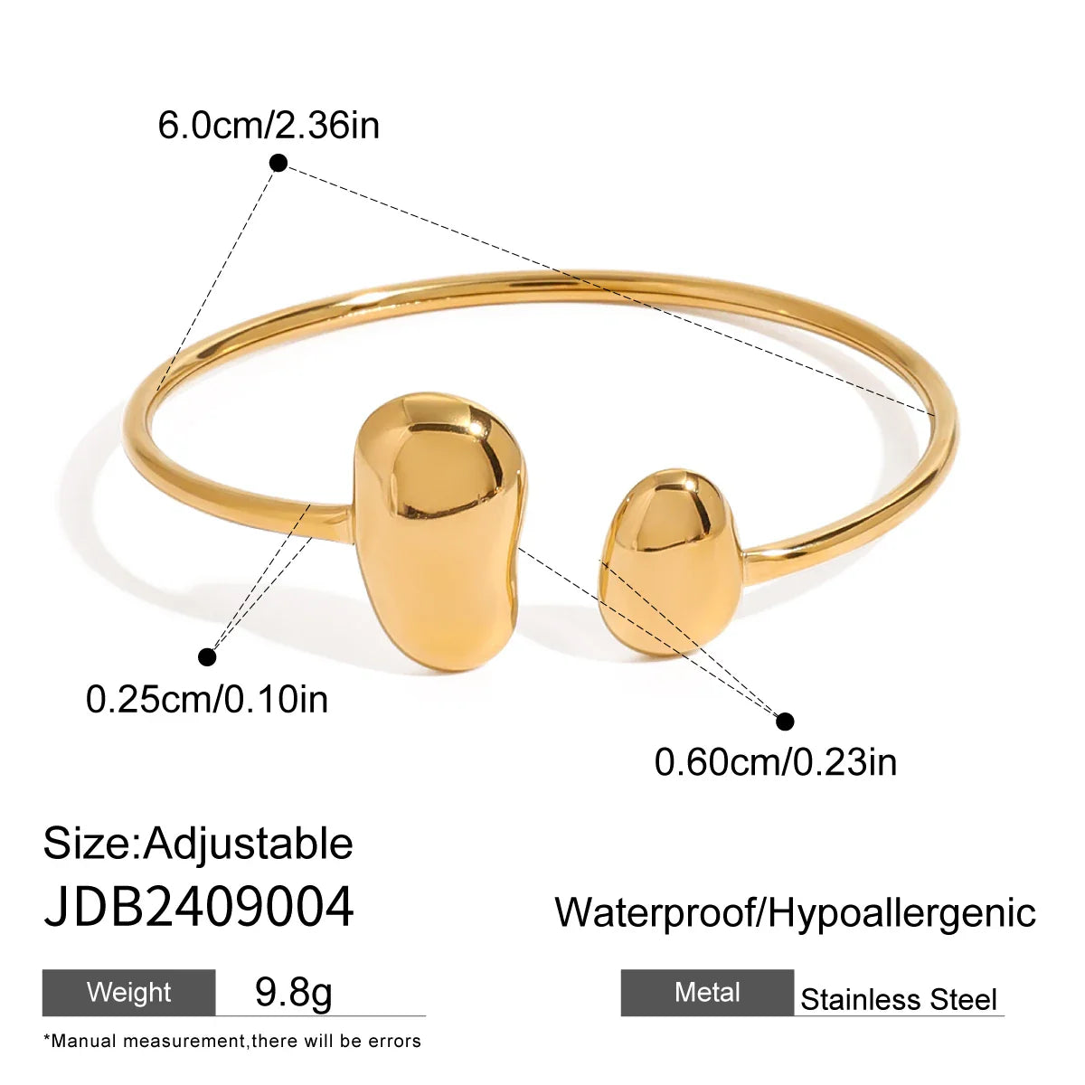 Oval Pearl Bangle Bracelet For Everyday - JDB2409004