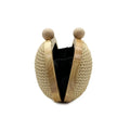 Oval PP Straw Clutch Bag for Women