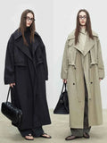 Oversized Long Trench Coat for Women