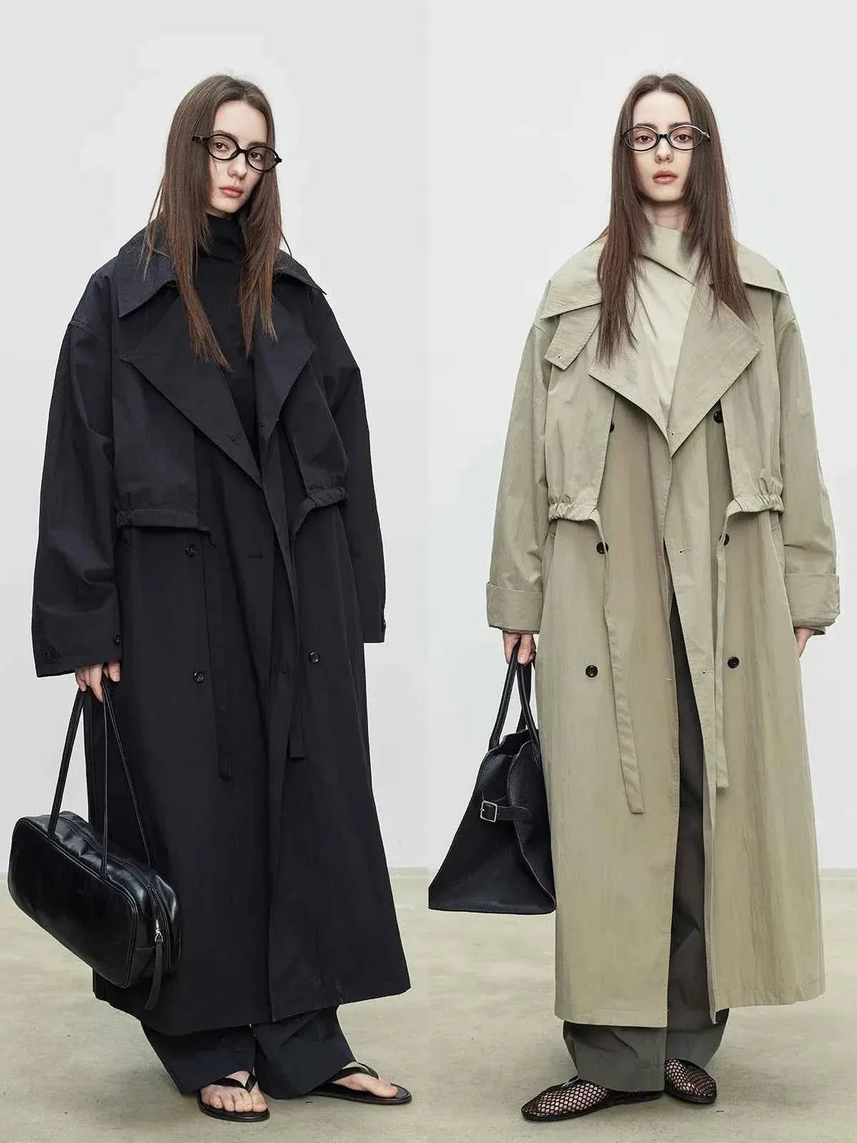 Oversized Long Trench Coat for Women