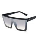 Oversized Square Sunglasses Women - BlackDoubleSilver / Free cloth