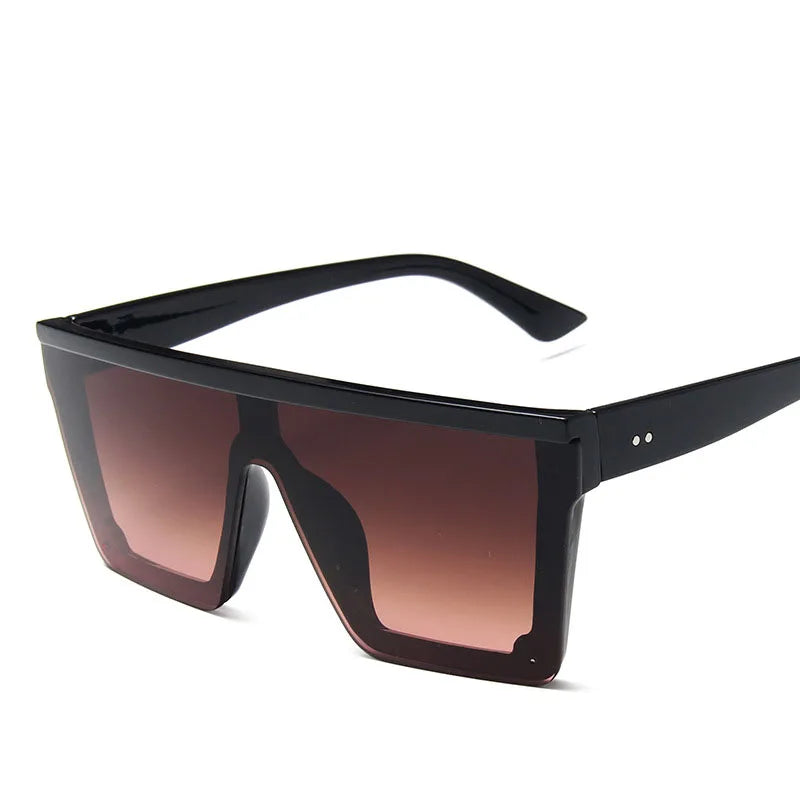 Oversized Square Sunglasses Women - BlackDoubleTea / Free cloth