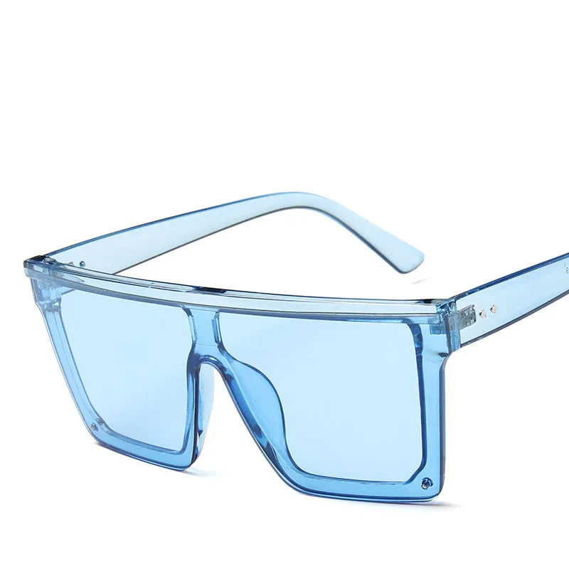 Oversized Square Sunglasses Women - T-BlueBlue / Free cloth