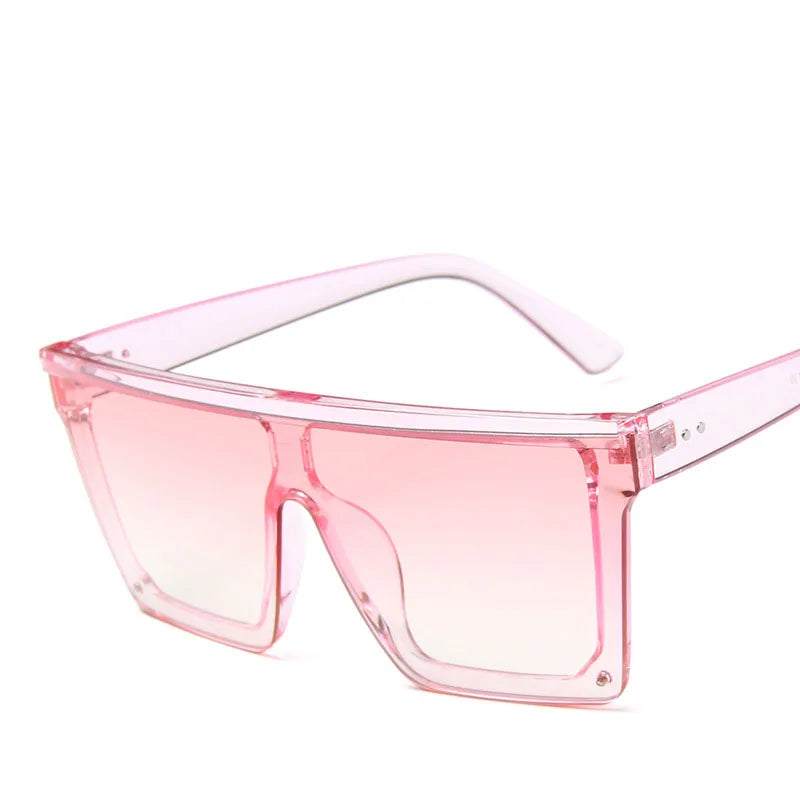 Oversized Square Sunglasses Women - T-PinkPink / Free cloth