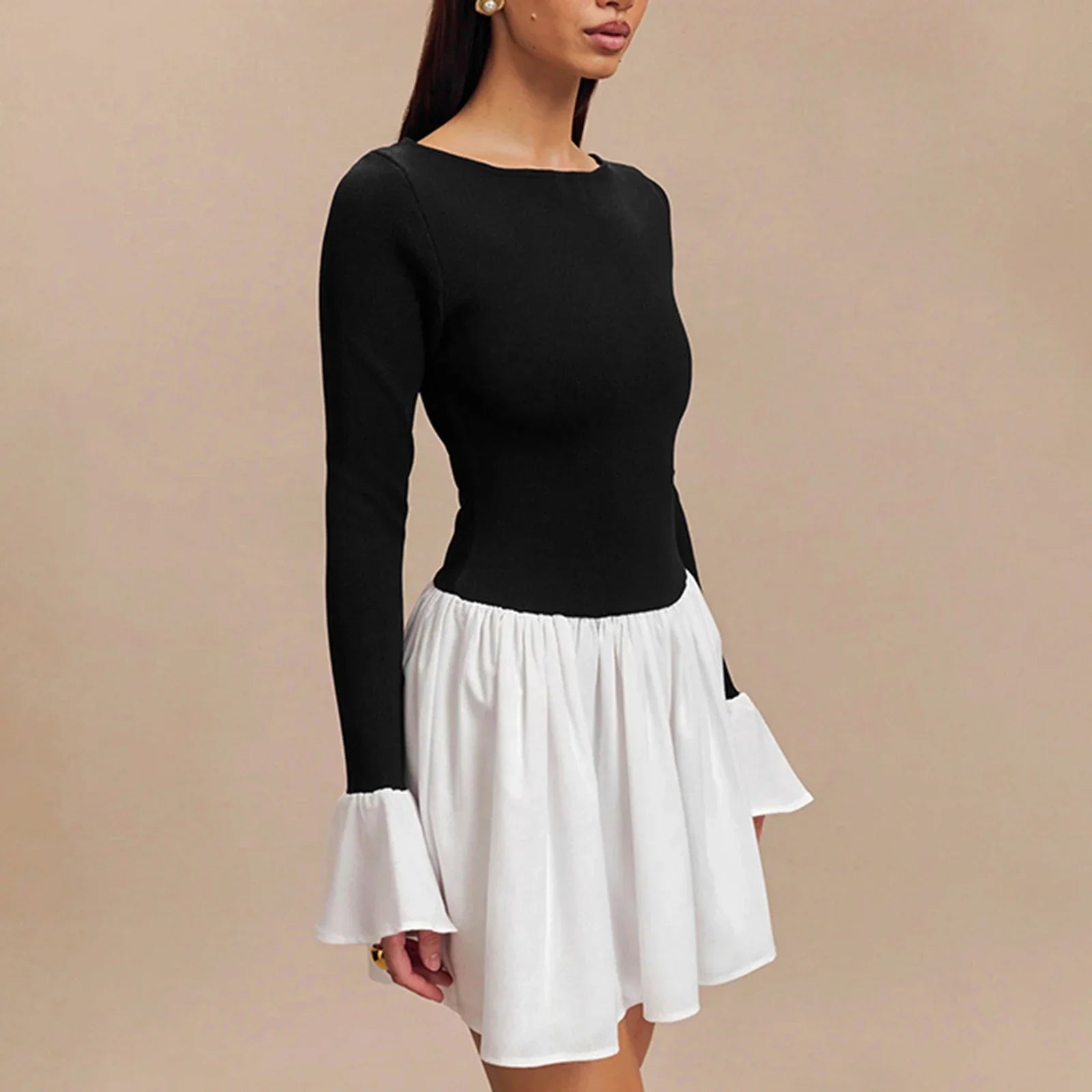 Patchwork Mini Dress For Women