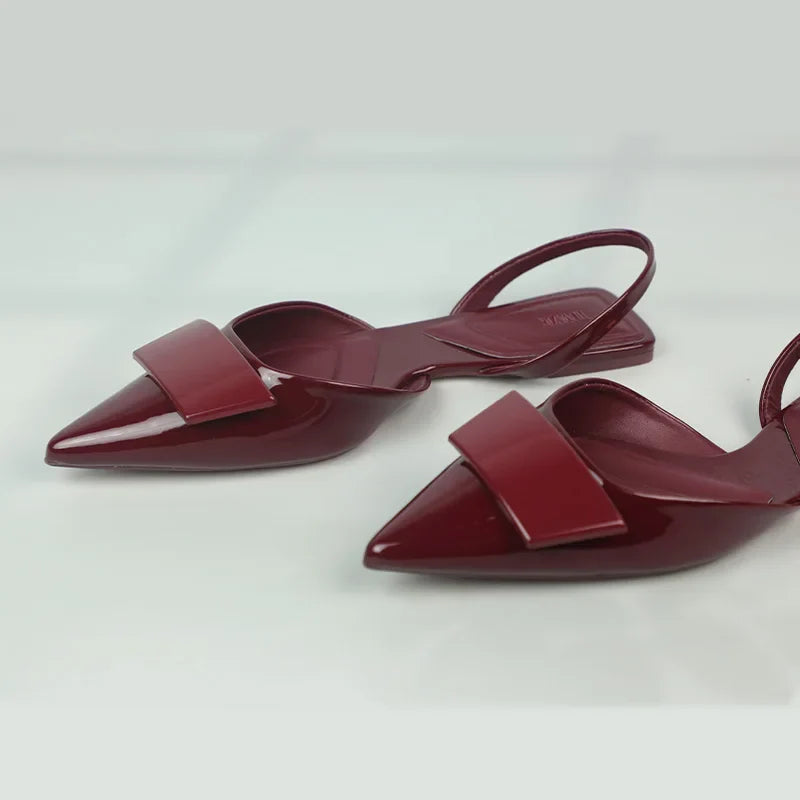 Patent Leather Women Flat Sandals