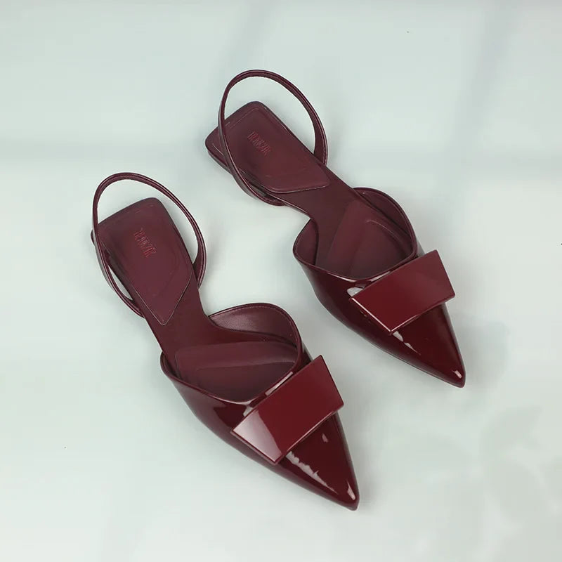 Patent Leather Women Flat Sandals