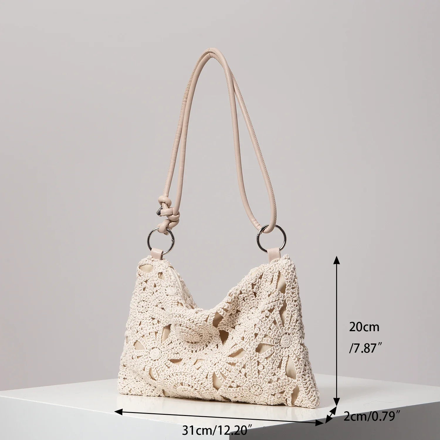 Pattern Hollow Knitting Shoulder Tote Bags for Ladies