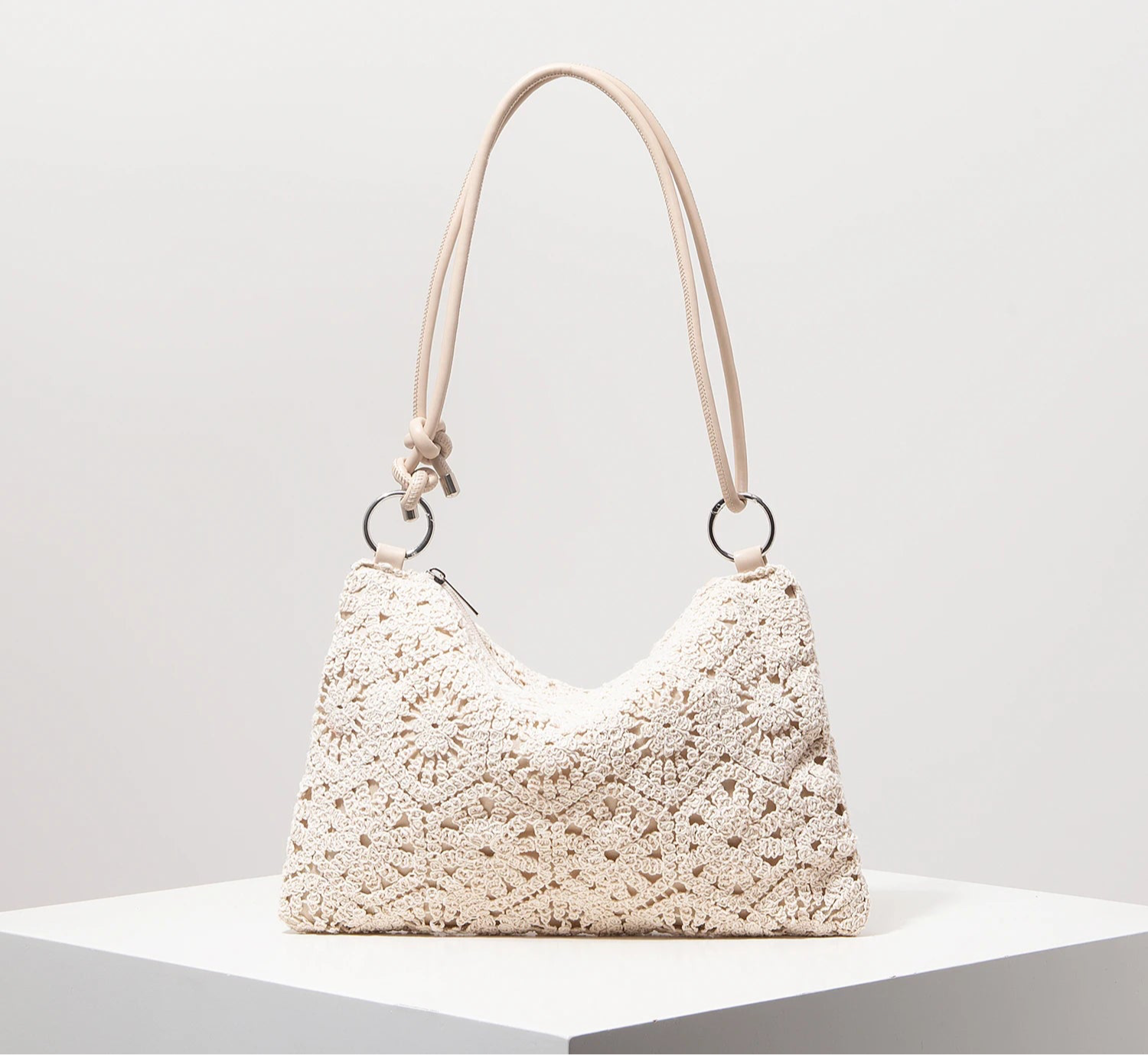 Pattern Hollow Knitting Shoulder Tote Bags for Ladies