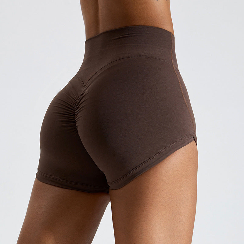 Peach Hip Raise Yoga Shorts For Women High Waist - Other