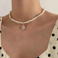 Pearl Clavicle Chain Jewelry Moonstone Pendant Necklace - Main Picture - electronic accessories