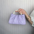 Pearl Handle Women Clutch Purse - purple