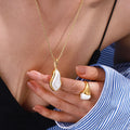 Pearl Necklace Irregular Geometric Pendant - JDN0111018
