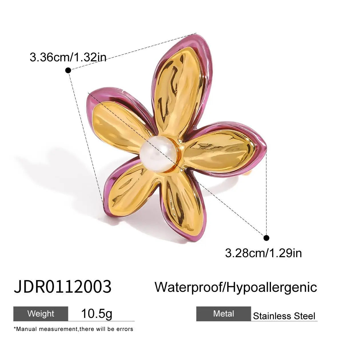 Pearl Ring Titanium Steel No Fading - JDR0112003 - electronic accessories