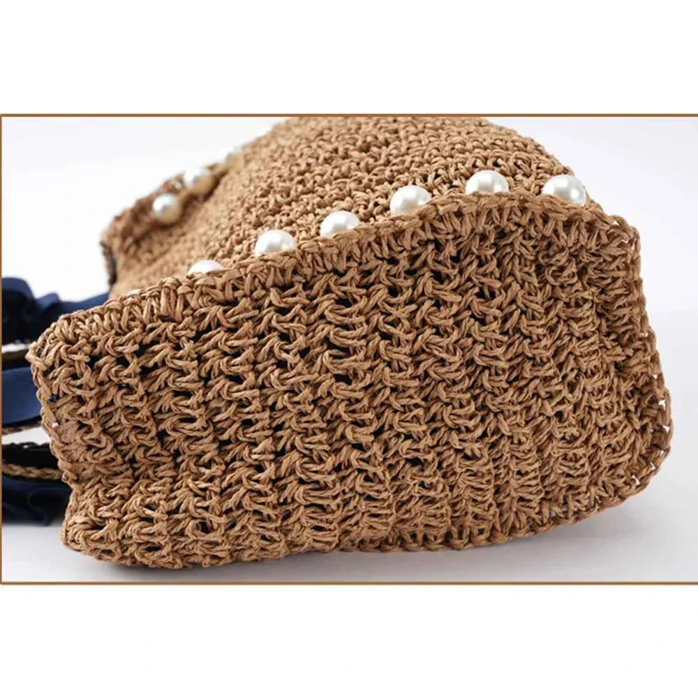 Pearls Straw Bags for Women