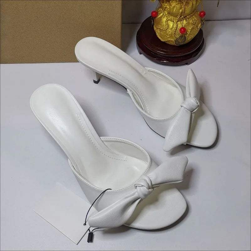 Peep Toe Butterfly-knot Women Mules Shoes