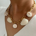 Personality Stylish Metal Chain Conch Shell Necklace - Gold - electronic accessories