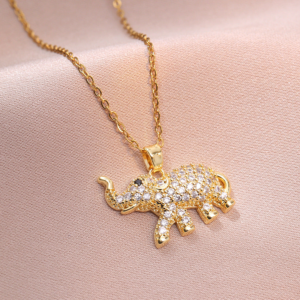 Personalized Fashion Zircon Animal Necklace - X3223 Gold - electronic accessories